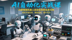 AI自动化实战课：20款智能机器人自动化您的业务任务，轻松节省时间，降低成本，提升利润-网创项目