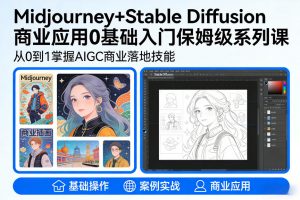 AIGC商业应用Midjourney+Stable Diffusion教程，0基础入门保姆级系列课-网创项目