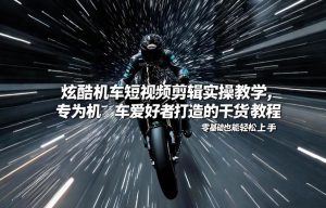 炫酷机车短视频剪辑实操教学，专为机车爱好者打造的干货教程，零基础也能轻松上手-网创项目