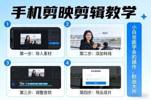 手机剪映剪辑教学，小白也能学会的操作，秒出大片-网创项目