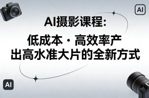 AI摄影课程，低成本高效率产出高水准大片的全新方式-网创项目