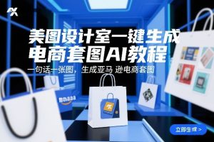 美图设计室一键生成电商套图AI教程，一句话一张图，生成亚马逊电商套图-网创项目
