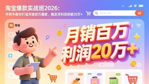 淘宝爆款实战班-2026年2月更新：手把手教你打造月销百万爆款，稳定月利润突破20万+-网创项目