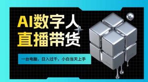 AI数字人直播带货风口已来，一台电脑在家日入过千，小白当天上手的赚钱技能-网创项目