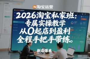 2026淘宝私家班：专属实操教学，从0起店到盈利，全程手把手带练(更新26年2月)-网创项目