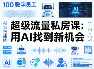 你的AI数字员工100个智能体，超级流量私房课，用AI找到新机会-网创项目