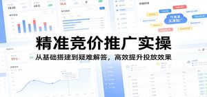 精准竞价推广实操：从基础搭建到疑难解答，高效提升投放效果-网创项目
