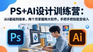 PS+AI设计训练营：从0基础到接单，两个月掌握两大软件，手把手把技能变收入-网创项目