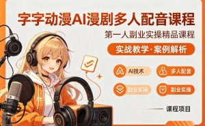 字字动漫AI漫剧多人配音课程，实战教学，案例解析-网创项目