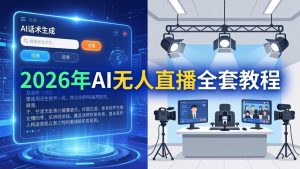 2026年AI无人直播全套教程：OBS安装+软件配置+直播间搭建+话术生成+一键开播实操-网创项目