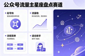 公众号流量主之星座盘点赛道，起号快+流量稳，流程简单，适合新手操作-网创项目