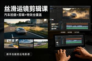 大叔丝滑运镜剪辑课，汽车拍摄+剪辑+特效全覆盖，新手也能拍出电影感-网创项目