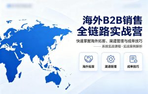 海外B2B销售全链路实战营，快速掌握海外拓客、渠道管理与成单技巧-网创项目