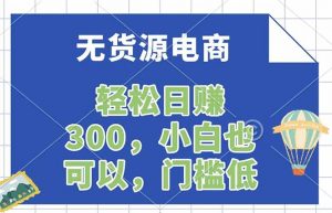 无货源电商，一件代发，日赚300，附详细实操教程-网创项目