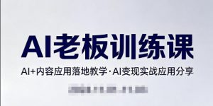 内容AI老板训练课，AI+内容应用落地教学，AI变现的实战应用分享-网创项目