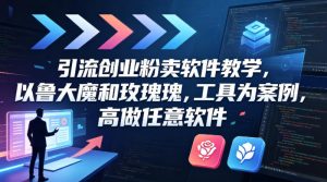 引流创业粉卖软件教学，以鲁大魔和玫瑰工具为案例，可做任意软件-网创项目