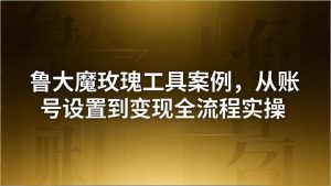 引流创业粉卖软件教学：鲁大魔玫瑰工具案例，从账号设置到变现全流程实操-网创项目
