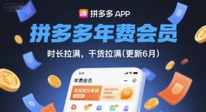 拼多多年费会员，实经验分享操，时长拉满，干货拉满(更新26年4月24日)-网创项目