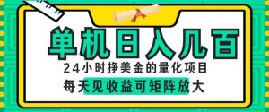24小时挣美金的AI量化项目，单机日入几百，每天见收益，可矩阵放大【揭秘】-网创项目