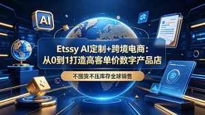 Etsy AI定制+跨境电商：从0到1打造高客单价数字产品店，不囤货不压库存全球销售-网创项目