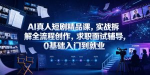 AI真人短剧精品课,实战拆解全流程创作,求职面试辅导,0基础入门到就业-网创项目