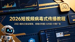 2026短视频病毒式传播教程:20亿+曝光已验证框架,病毒式传播+AI内容+付费广告-网创项目